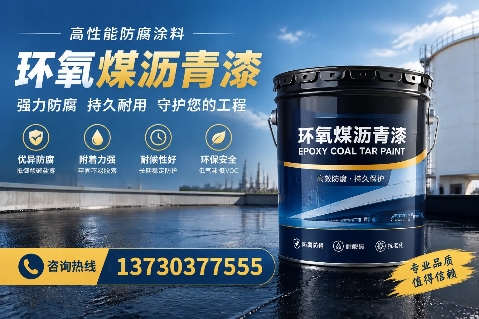 环氧煤沥青漆的耐久性分析，适合盘山的使用场景